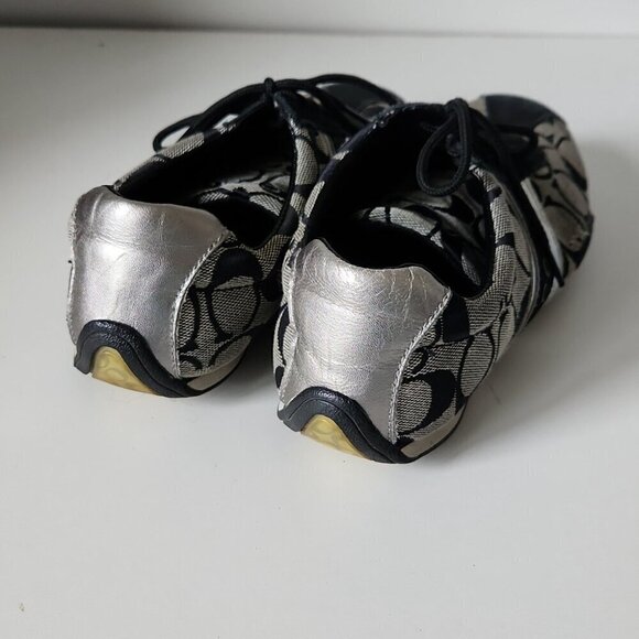 COACH | Jayme Signature C Logo Gray & Black Lace Up Shoes sneakers sz 6.5M - Picture 3 of 4